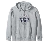 Floral Faith Over Fear Quotes Illustration Graphic Designs Sudadera con Capucha
