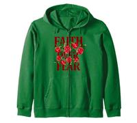 Floral Faith Over Fear Quotes Illustration Graphic Designs Sudadera con Capucha