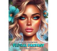 FLORAL FANTASY - Coloring Book Grayscale | Semi-realistic Portraits | Stunning female portraits to color | for Adults and teenagers: English Edition (Colorful Adventures)