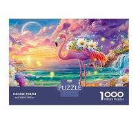 Floral Flamingo por Ocean Sunset Puzzle De 1000 Piezas Flamingo de Fairyland Cartón Reciclado, Puzzle Desafiante para Adultos 70x50cm/1000pcs