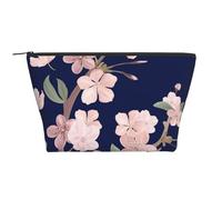Floral Flor De Cerezo Sakura Azul Marino, Bolsa de artículos de tocador Bolsa de Maquillaje Bolsa de cosméticos Bolsa de artículos de tocador de Viaje portátil