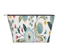 Floral Flores Primavera Precioso Azul Rosa Rosa Hoja Verde Colores Dulces, Bolsa de artículos de tocador Bolsa de Maquillaje Bolsa de cosméticos Bolsa de artículos de tocador de Viaje portátil