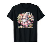 Floral Flower GNOME Graphic For Women Men Kids Cute Summer Camiseta