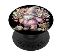 Floral Flower GNOME Graphic For Women Men Kids Cute Summer PopSockets PopGrip Adhesivo