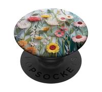 Floral Flower Pattern Botanical Nature Garden Bloom Cute PopSockets PopGrip Adhesivo