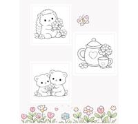 Floral Friends Coloring Book: Cute and Cozy Coloring Pages Featuring Sweet Animals, Flowers and Whimsical Scenes | Easy Bold Designs for Kids Ages ... | Gift for Birthdays, Holidays and Quiet Time