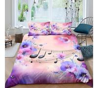 Floral Funda Edredon Microfibra Juego de Ropa de Cama de 3 Piezas Impresión 3D Cierre de Floral Arte Estilo Funda de Edredón Funda de Almohada a Juego Suave for Adolescentes King（220x240cm）