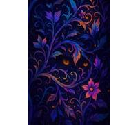 Floral Galaxy Notebook - 6x9 Inch Grid Journal, 120 Pages: Elegant Dark Space Botanical Cover - Perfect for Writing, Drawing, or School Notes