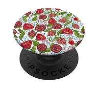 Floral Garden Pop Mount Socket Botanical Red Flower PopSockets PopGrip Intercambiable