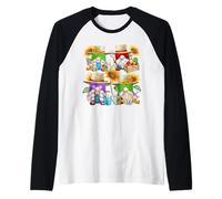 Floral Gardening GNOME Graphic For Sunflower Mom and Dad Camiseta Manga Raglan