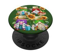Floral Gardening GNOME Graphic For Sunflower Mom and Dad PopSockets PopGrip Adhesivo