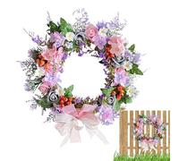 Floral Garland - Polyester, Bendable Wreath Decoration | Artificial Flower Garland Flexible Design, Home Decor Garlands For Courtyard, Porch, Outdoor, Indoor, Door, Wall, Entry, Housewarming