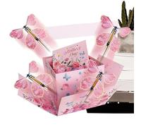 Floral Gift Box - Butterfly Candy Wrapping Package, Birthday Mothers Day Wedding Party Container | Suitable for cokies Chocolate Photo Cards Rings Proposal Holiday Celebration Decorative Presentation
