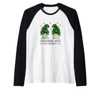 Floral Gnomes Gardening with My Gnomies For Funny Gardener Camiseta Manga Raglan