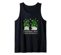 Floral Gnomes Gardening with My Gnomies For Funny Gardener Camiseta sin Mangas