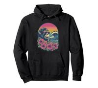 Floral Gorilla Surfer Hibisco Flores Verano Atardecer 90 Sudadera con Capucha