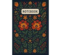 Floral grid notebook | 6x9" | 60 sheets | 120 pages | Vintage Folk Art Flower cover
