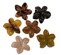 Floral Hair Claw Clips - 8 Cm PP Jaw Clips, Polished Edges Firm Grip For Women, Not Easy Break Hair Accessories, Hairs Jaw Clip Set 6-Piece Six Colors Set For Casual Formal Occasions Styling