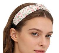 Floral Headband Accessory - Wide Printed Fabric Band, Soft Non-Slip Grip Comfort, Lightweight Material Blend, Hair Styling Item, Headwear for Daily Makeup Party Holiday Fashion Hair