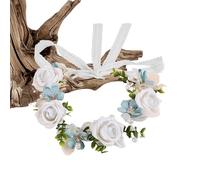 Floral Headband | Fabric Lace Bead Artificial Rose Flower Hair Accessory, Lightweight 22g Elegant Hair Hoop | Romantic Country Style Ĥair Garland For Kids Women Photography Party Wedding Holiday Outdo