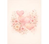 Floral Heart Lined Notebook - Romantic Journal for Women and Girls, Soft Aesthetic Love Design, 8.5 x 11 Inches, 110 Pages, Valentine’s Day Gift: ... for Journaling, Notes, and Daily Writing