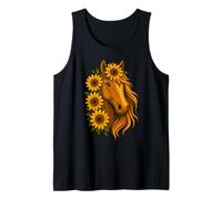 Floral Hippie Animal Ecuestre Arte Girasol Caballo Camiseta sin Mangas