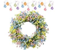 Floral Holiday Wreath - Easter Door Decoration, Mixed Flower Bouquet Design, Outdoor Material, Seasonal Spring Colors | Front Door Decor For Entryway Kitchen Bedroom Family Gathering Party
