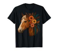 Floral Horse Love Horse Mom Cute Equestrian Lover Woman Girl Camiseta