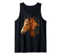 Floral Horse Love Horse Mom Cute Equestrian Lover Woman Girl Camiseta sin Mangas