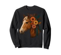 Floral Horse Love Horse Mom Cute Equestrian Lover Woman Girl Sudadera