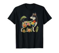 Floral Husky Mom Dog Lovers Cute Mama Día de la Madre Camiseta