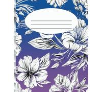 Floral Imprint: Blue & Purple White Flower Design - Notebook, 200 Pages