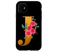Floral J Alphabet Cute Initial Monogram Letter J Graphic Carcasa para iPhone 11