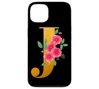 Floral J Alphabet Cute Initial Monogram Letter J Graphic Carcasa para iPhone 13