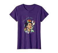 Floral Jungle PAPL248 - Retrato Femenino Mexicano Camiseta, Mujer, Morado, XXL