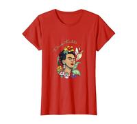 Floral Jungle PAPL248 - Retrato Femenino Mexicano Camiseta, Mujer, Rojo, XL