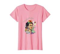 Floral Jungle PAPL248 - Retrato Femenino Mexicano Camiseta, Mujer, Rosado, S