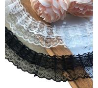 Floral Lace Fabric Decorative Ribbon For DIY Sewing Appliqués and Wedding Decorations(Bianco)