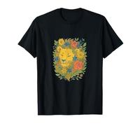 Floral León León Zodiaco Salvaje Naturaleza Selva Florecer Espíritu Camiseta