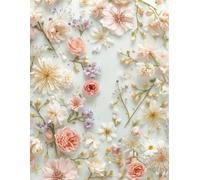 Floral Lined Notebook for Women, Girls & Students Large 8.5 x 11 Writing Journal | 120 Ruled Pages | Cute Flower Cover for School, Notes, Planning, and Daily Writing,