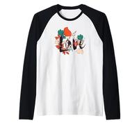 Floral Love Wildflower Boho Vintage Naturaleza Botánico Camiseta Manga Raglan