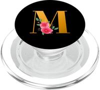 Floral M Alphabet Cute Initial Monogram Letter M Graphic PopSockets PopGrip para MagSafe