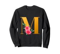 Floral M Alphabet Cute Initial Monogram Letter M Graphic Sudadera