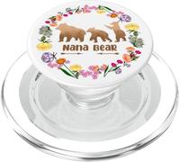 Floral Marrón Nana Oso Linda Flor Abuela Mimi Abuela Mujeres PopSockets PopGrip para MagSafe