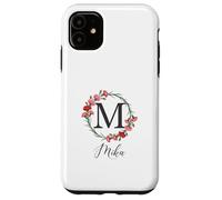 Floral Mika Nombre Flores Nombre Personalizado Mika Carcasa para iPhone 11