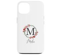 Floral Mika Nombre Flores Nombre Personalizado Mika Carcasa para iPhone 13