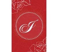 Floral Monogram Journal Elegant Lined Notebook with Letter I Cover Red and White Journal Perfect Gift for Women and Girls