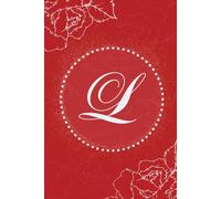Floral Monogram Journal Elegant Lined Notebook with Letter L Cover Red and White Journal Perfect Gift for Women and Girls