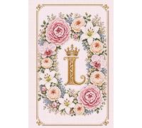 Floral Monogram L Notebook: Letter L Cross Stitch Journal: Hardcover Lined Notebook for Women, Floral Letter L Monogram, Elegant Cross Stitch Design, 181 Pages, 6 X 9 Inches