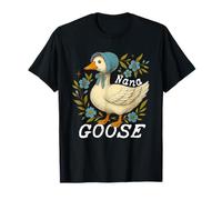 Floral Nana Goose Cute Silly Goose Día de la Madre Mujer Camiseta